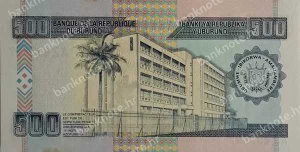 500 Francs, Burundi, 1.5.2009