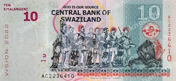 10 Emalangeni, Svazi, 6.9.2015