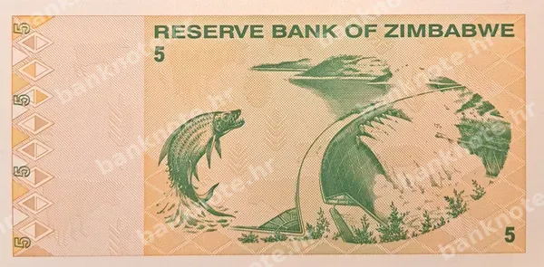 5 Dollars, Zimbabve, 2009