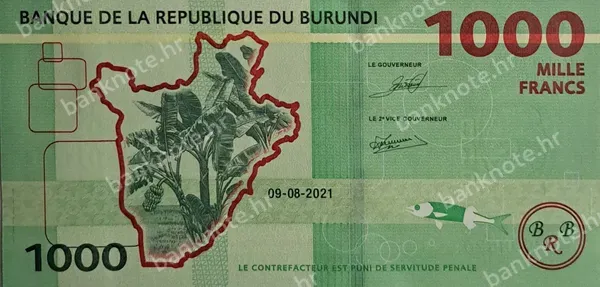 1000 Francs, Burundi, 9.8.2021 (2022)