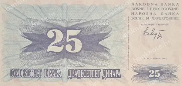25 Dinara, 1.7.1992
