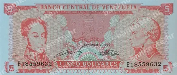 5 Bolivares, 21.9.1989
