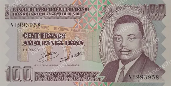 100 Francs, Burundi, 1.5.2010