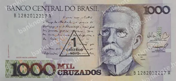 1/1.000 Cruzado Novo/Cruzados, ND (1988-1989)