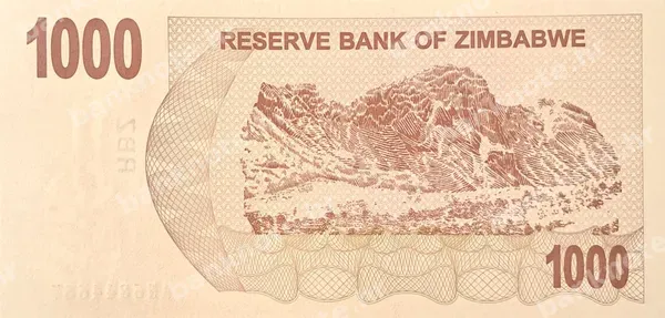 1000 Dollars, Zimbabve, 1.8.2006