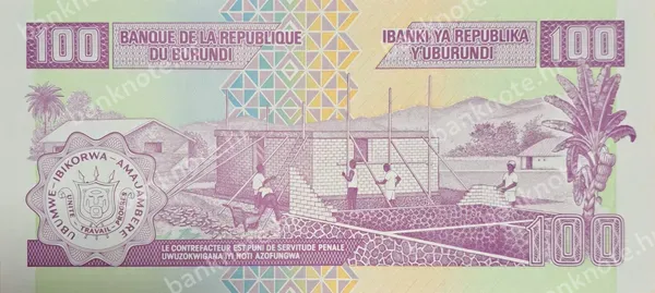 100 Francs, Burundi, 1.8.2001