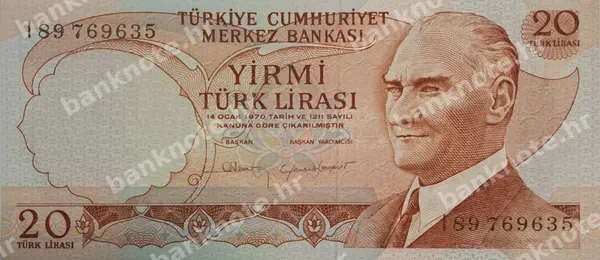 20 Türk Lirası, L.1970 (1971-82)