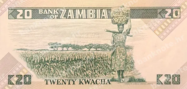 20 Kwacha, Zambija, ND (1980-1988)