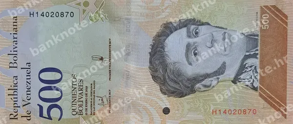 500 Bolivares, 15.1.2018 (2019)