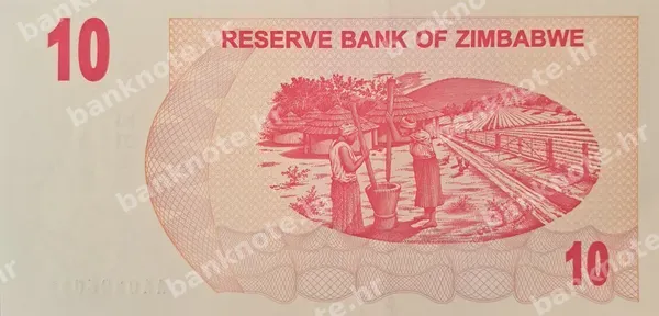10 Dollars, Zimbabve, 1.8.2006