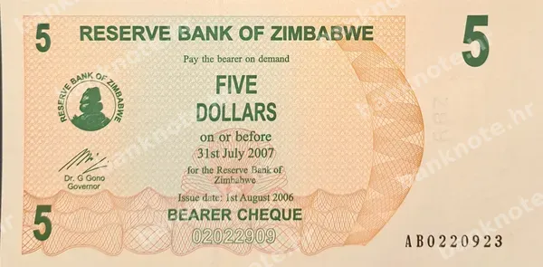 5 Dollars, 1.8.2006