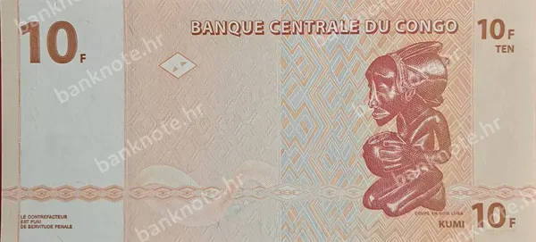 10 Francs, Demokratska Republika Kongo, 2002/2013