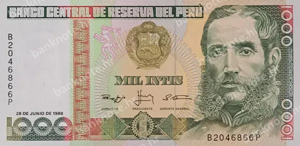 1000 Intis, 28.6.1988