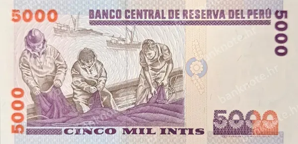 5000 Intis, Peru, 28.6.1988