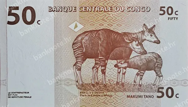 50 Centimes, Demokratska Republika Kongo, 1.11.1997